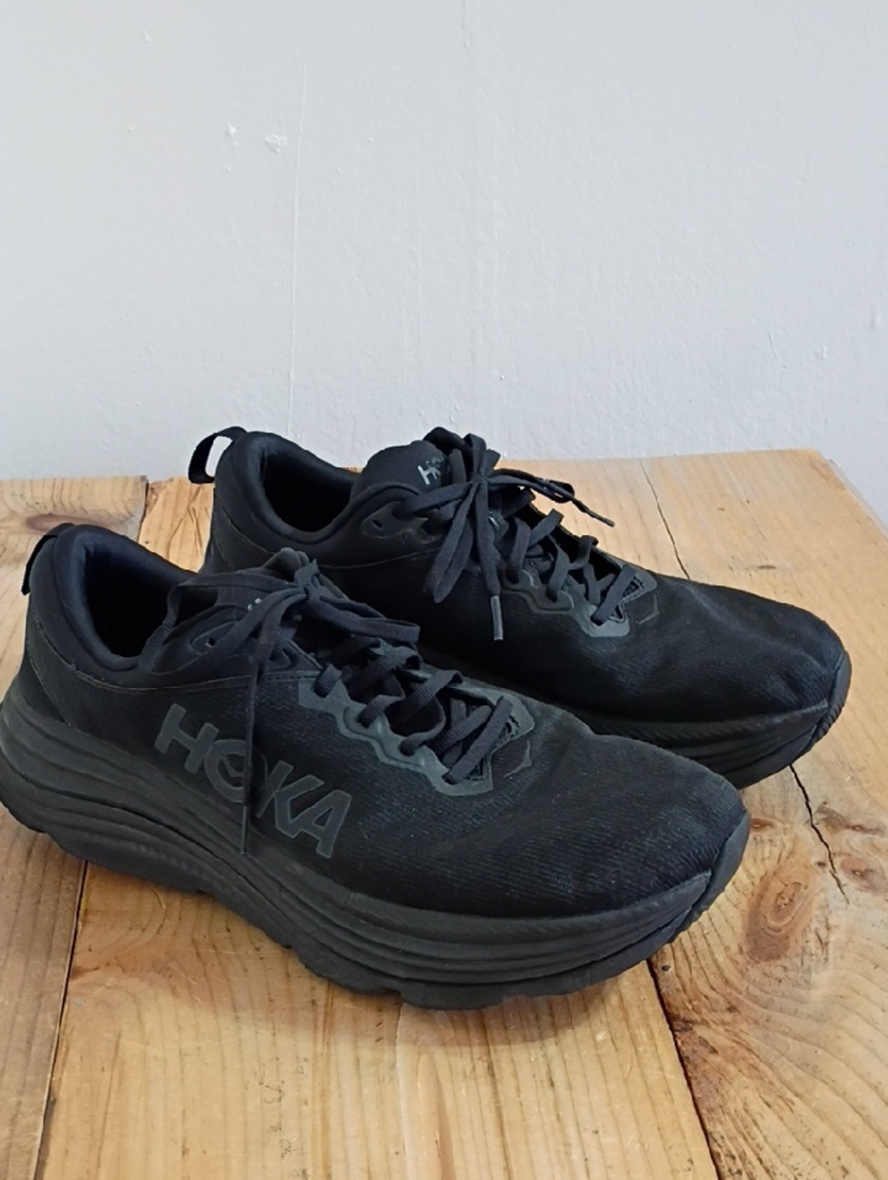 Hoka Black Gaviota 5 Wide Stability Support Running Sneakers Size 13 2E